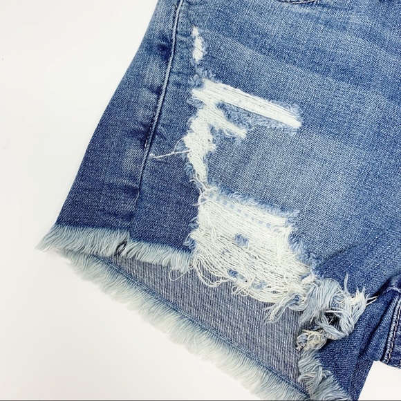 Casual Friday Distressed Denim Shorts S Blue Jean - Picture 5 of 7